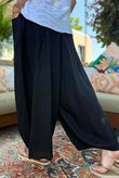 Sandbar Linen Blend Bloom Barrel Pant Black